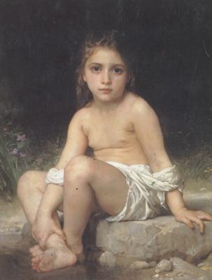 Adolphe William Bouguereau Child at Bath (mk26) Norge oil painting art